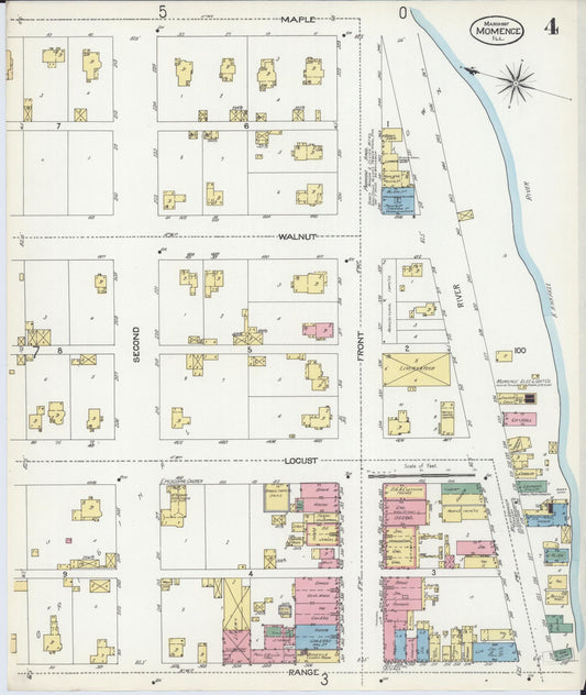 Sanborn Fire Insurance Map from Momence, Kankakee County, Illinois (1907), Sheet #0004 - Historic Sanborn Fire Insurance Map Print, vintage old map wall art, antique decor, genealogy gift, Illinois Illinois map