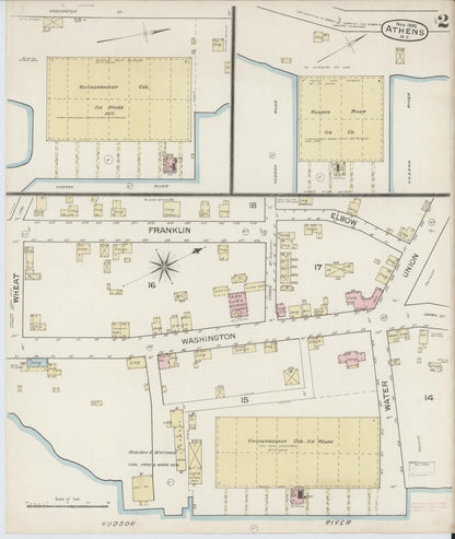 Sanborn Fire Insurance Map from Athens, Greene County, New York (1886), Sheet #0002 - Historic Sanborn Fire Insurance Map Print, vintage old map wall art, antique decor, genealogy gift, New York New York map