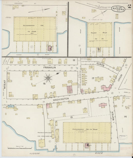 Sanborn Fire Insurance Map from Athens, Greene County, New York (1886), Sheet #0002 - Historic Sanborn Fire Insurance Map Print, vintage old map wall art, antique decor, genealogy gift, New York New York map