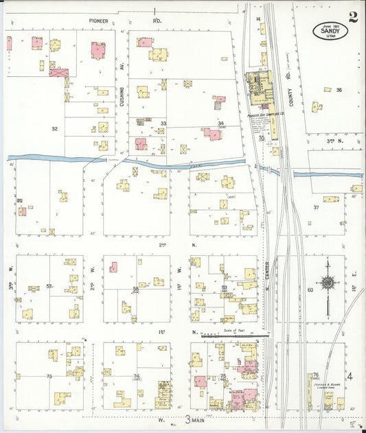 Sanborn Fire Insurance Map from Sandy, Salt Lake County, Utah (1911), Sheet #0002 - Historic Sanborn Fire Insurance Map Print, vintage old map wall art, antique decor, genealogy gift, Utah Utah map