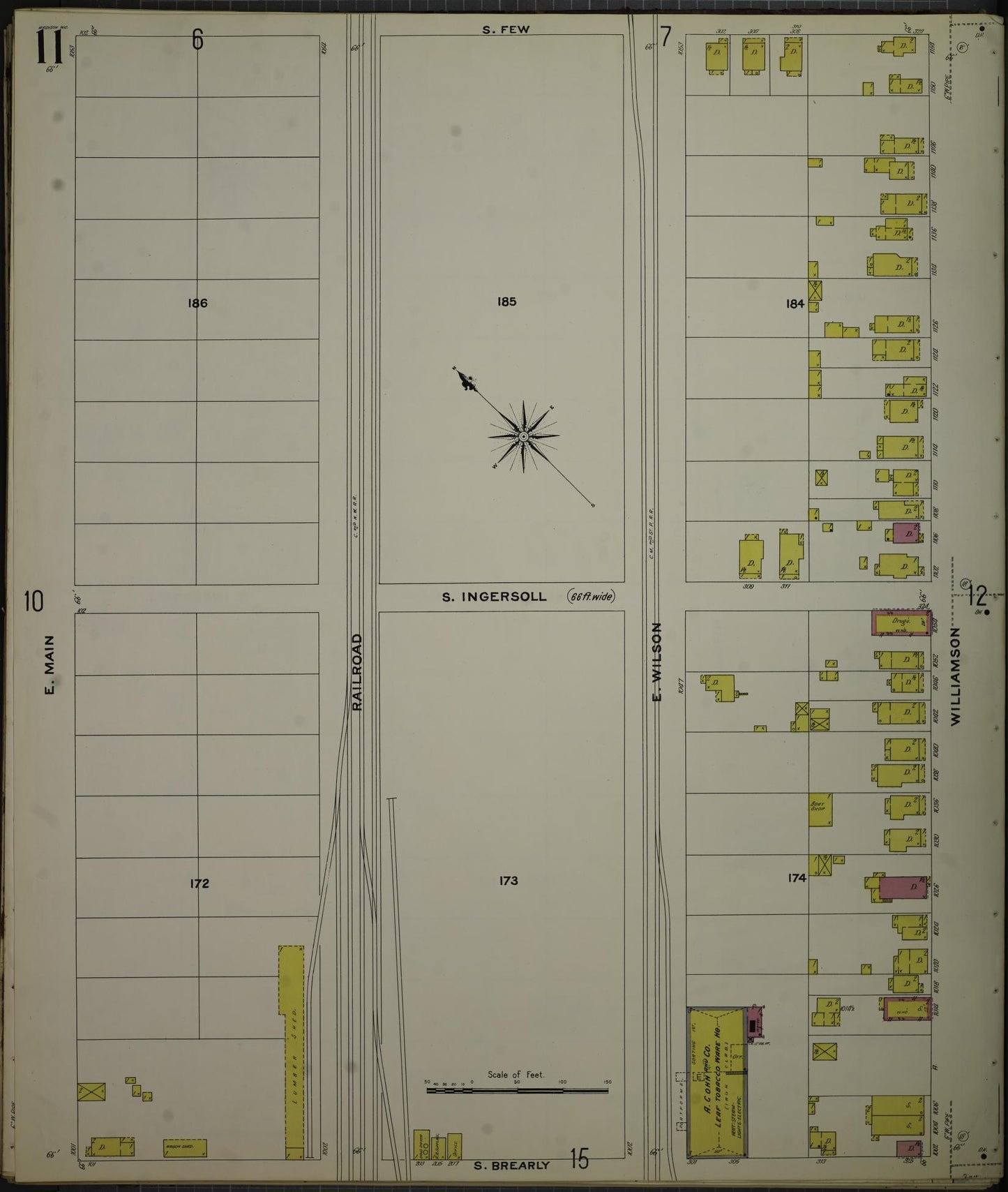 Sanborn Fire Insurance Map from Madison, Dane County, Wisconsin (1908), Sheet #0011 - Complete Map Set gallery image, historic Sanborn map, vintage wall art, Wisconsin Wisconsin