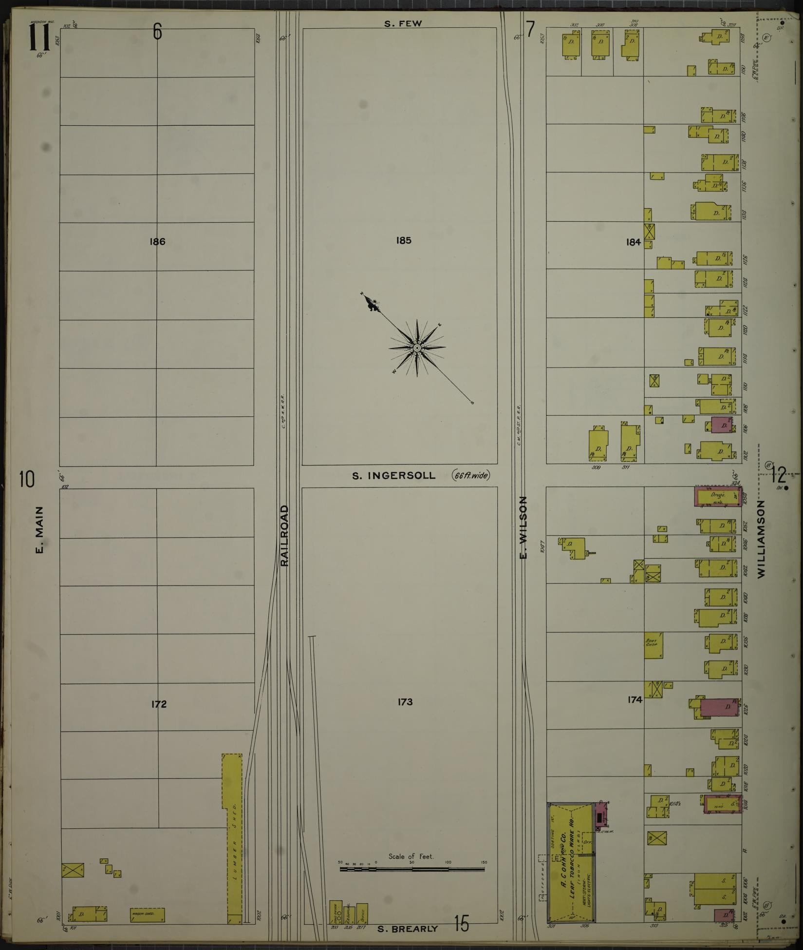 Sanborn Fire Insurance Map from Madison, Dane County, Wisconsin (1908), Sheet #0011 - Complete Map Set gallery image, historic Sanborn map, vintage wall art, Wisconsin Wisconsin