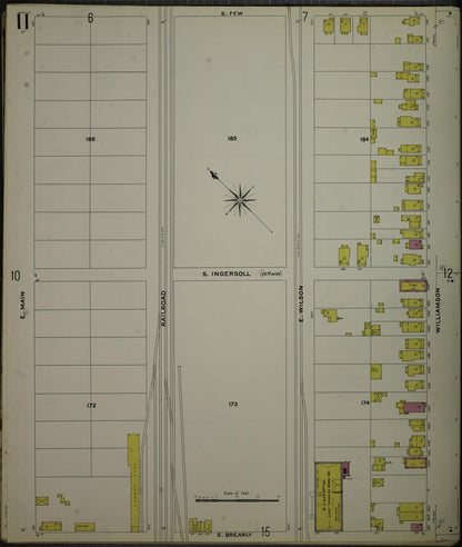 Sanborn Fire Insurance Map from Madison, Dane County, Wisconsin (1908), Sheet #0011 - Complete Map Set gallery image, historic Sanborn map, vintage wall art, Wisconsin Wisconsin