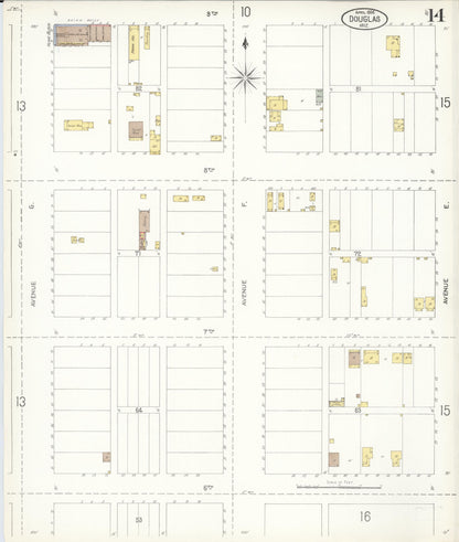 Sanborn Fire Insurance Map from Douglas, Cochise County, Arizona (1904), Sheet #0014 - Complete Map Set gallery image, historic Sanborn map, vintage wall art, Arizona Arizona