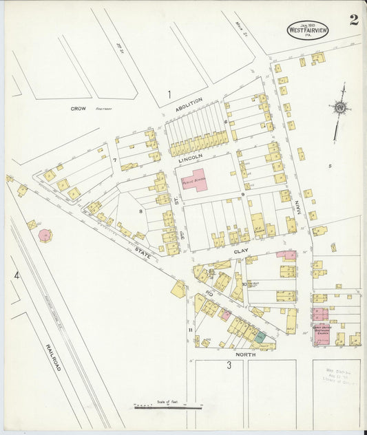 Sanborn Fire Insurance Map from West Fairview, Cumberland County, Pennsylvania (1910), Sheet #0002 - Historic Sanborn Fire Insurance Map Print, vintage old map wall art, antique decor, genealogy gift, Pennsylvania Pennsylvania map