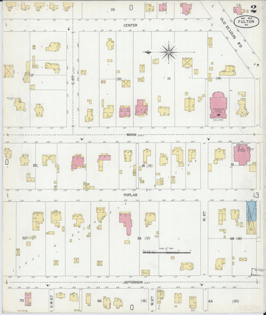 Sanborn Fire Insurance Map from Fulton, Callaway County, Missouri (1902), Sheet #0002 - Historic Sanborn Fire Insurance Map Print, vintage old map wall art, antique decor, genealogy gift, Missouri Missouri map