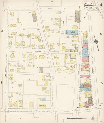 Sanborn Fire Insurance Map from Monterey, Monterey County, California (1912), Sheet #0004 - Complete Map Set gallery image, historic Sanborn map, vintage wall art, California California
