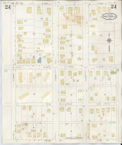 Sanborn Fire Insurance Map from Fayetteville, Washington County, Arkansas (1948), Sheet #0024 - Complete Map Set gallery image, historic Sanborn map, vintage wall art, Arkansas Arkansas