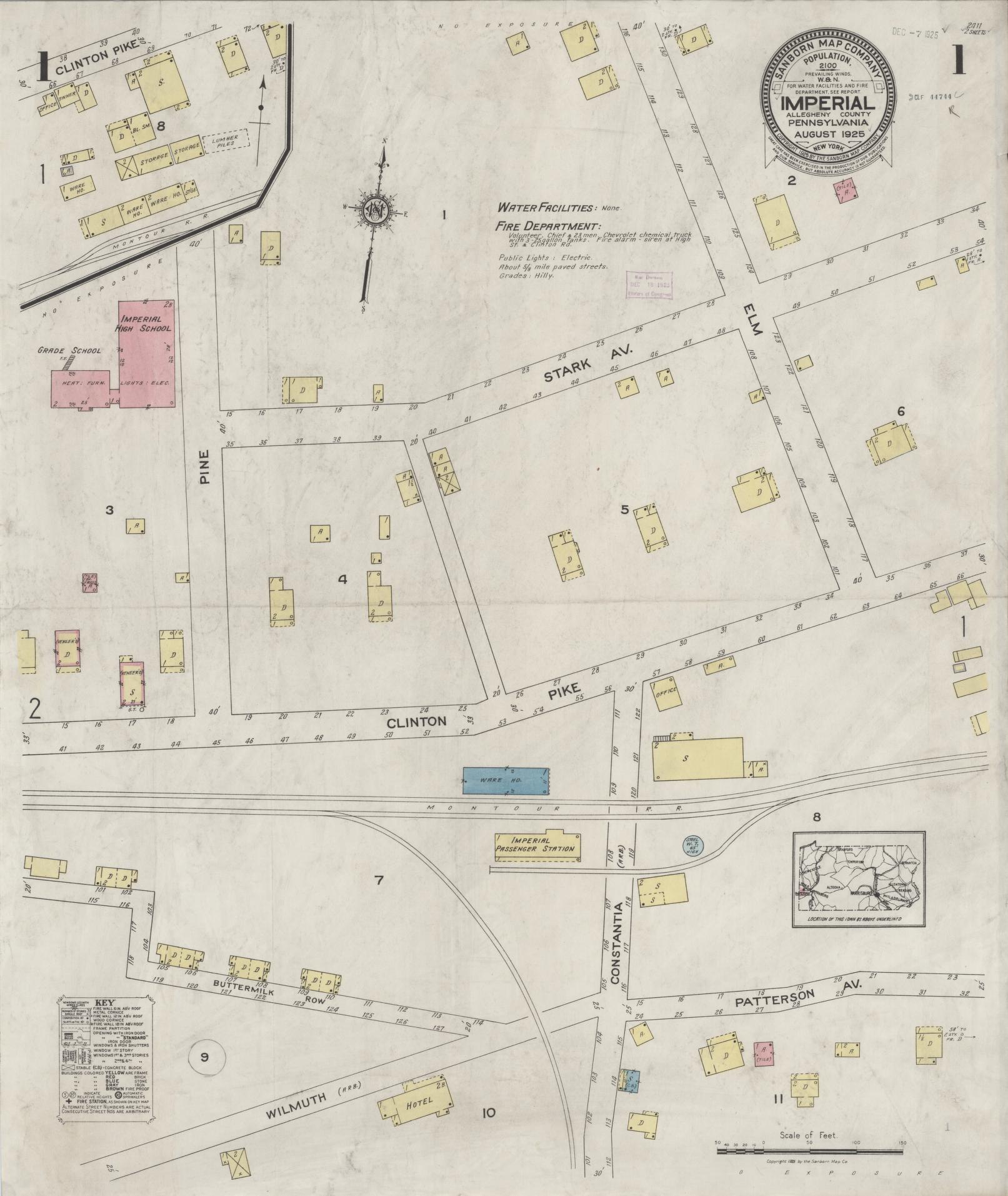 Sanborn Fire Insurance Map from Imperial, Allegheny County, Pennsylvania. (1925) – Historic Sanborn Fire Insurance Map Print