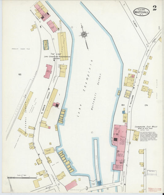 Sanborn Fire Insurance Map from Whitehall, Washington County, New York (1916), Sheet #0002 - Historic Sanborn Fire Insurance Map Print, vintage old map wall art, antique decor, genealogy gift, New York New York map
