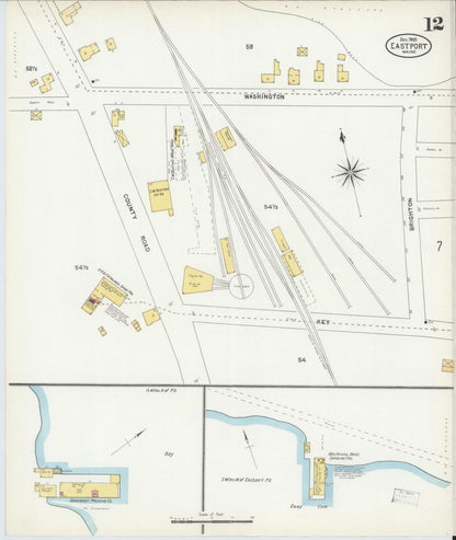 Sanborn Fire Insurance Map from Eastport, Washington County, Maine (1903), Sheet #0012 - Complete Map Set gallery image, historic Sanborn map, vintage wall art, Maine Maine