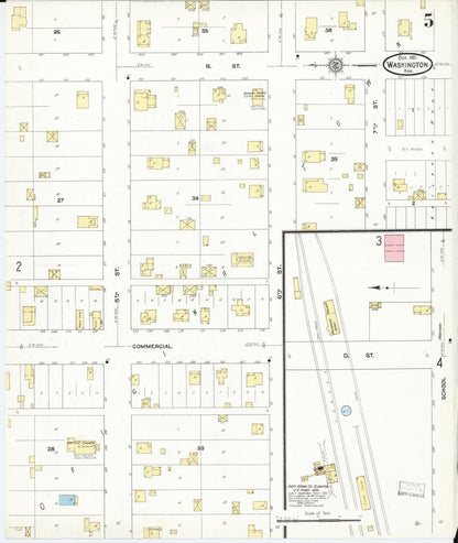 Sanborn Fire Insurance Map from Washington, Washington County, Kansas (1911), Sheet #0005 - Complete Map Set gallery image, historic Sanborn map, vintage wall art, Sanborn Fire Insurance Map from Washington Washington