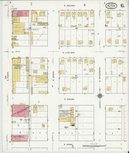 Sanborn Fire Insurance Map from Altus, Jackson County, Oklahoma (1920), Sheet #0006 - Complete Map Set gallery image, historic Sanborn map, vintage wall art, Oklahoma Oklahoma