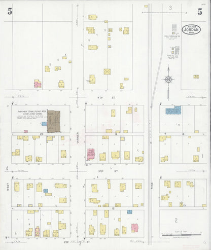 Sanborn Fire Insurance Map from Jordan, Scott County, Minnesota (1928), Sheet #0005 - Historic Sanborn Fire Insurance Map Print, vintage old map wall art, antique decor, genealogy gift, Minnesota Minnesota map
