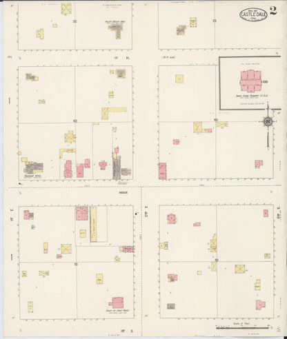 Sanborn Fire Insurance Map from Castle Dale, Emery County, Utah (1917), Sheet #0002 - Complete Map Set gallery image, historic Sanborn map, vintage wall art, Utah Utah