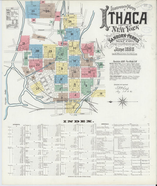 Sanborn Fire Insurance Map from Ithaca, Tompkins County, New York. (1898) – Historic Sanborn Fire Insurance Map Print