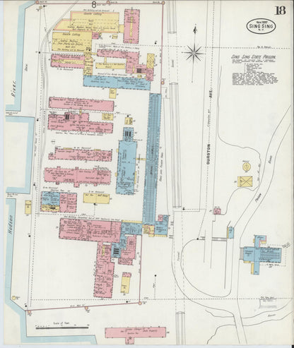 Sanborn Fire Insurance Map from Sing Sing, Westchester County, New York (1897), Sheet #0018 - Historic Sanborn Fire Insurance Map Print, vintage old map wall art, antique decor, genealogy gift, New York New York map