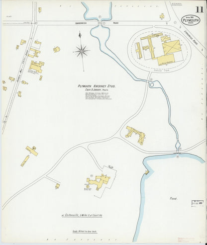 Sanborn Fire Insurance Map from Plymouth, Plymouth County, Massachusetts (1901), Sheet #0011 - Historic Sanborn Fire Insurance Map Print, vintage old map wall art, antique decor, genealogy gift, Massachusetts Massachusetts map