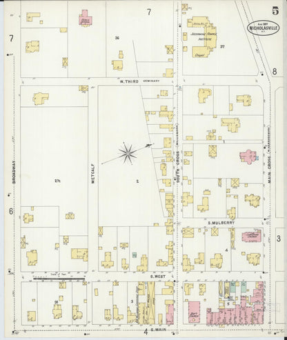 Sanborn Fire Insurance Map from Nicholasville, Jessamine County, Kentucky (1897), Sheet #0005 - Complete Map Set gallery image, historic Sanborn map, vintage wall art, Kentucky Kentucky