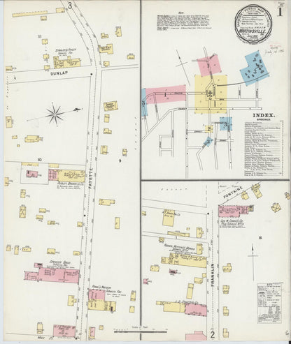 Sanborn Fire Insurance Map from Martinsville, Independent Cities, Virginia (1896), Sheet #0001 - Complete Map Set gallery image, historic Sanborn map, vintage wall art, Virginia Virginia