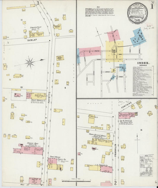 Sanborn Fire Insurance Map from Martinsville, Independent Cities, Virginia (1896), Sheet #0001 - Complete Map Set gallery image, historic Sanborn map, vintage wall art, Virginia Virginia