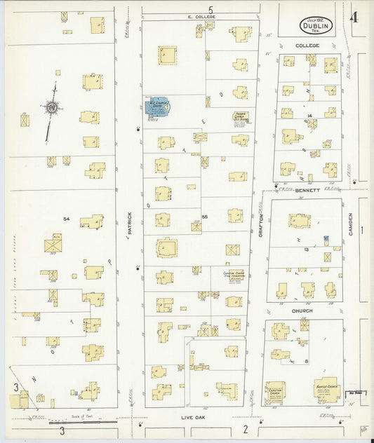 Sanborn Fire Insurance Map from Dublin, Erath County, Texas (1912), Sheet #0004 - Historic Sanborn Fire Insurance Map Print, vintage old map wall art, antique decor, genealogy gift, Texas Texas map
