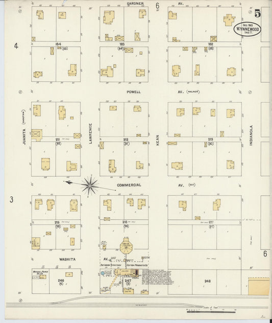 Sanborn Fire Insurance Map from Wynnewood, Garvin County, Oklahoma (1903), Sheet #0005 - Historic Sanborn Fire Insurance Map Print, vintage old map wall art, antique decor, genealogy gift, Oklahoma Oklahoma map