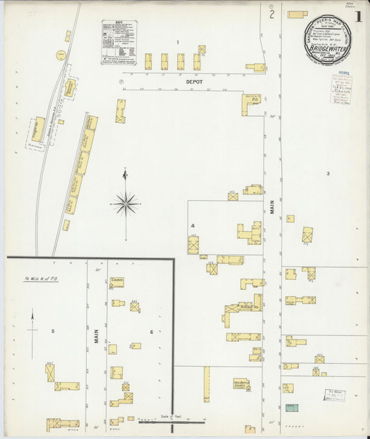 Sanborn Fire Insurance Map from Bridgewater, Aroostook County, Maine (1900), Sheet #0001 - Complete Map Set gallery image, historic Sanborn map, vintage wall art, Maine Maine