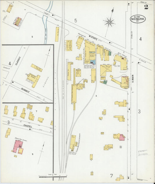 Sanborn Fire Insurance Map from Sherburne, Chenango County, New York (1900), Sheet #0002 - Historic Sanborn Fire Insurance Map Print, vintage old map wall art, antique decor, genealogy gift, New York New York map