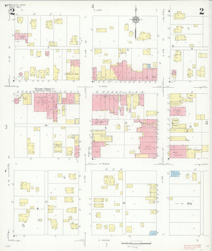 Sanborn Fire Insurance Map from Waterville, Le Sueur County, Minnesota (1937), Sheet #0002 - Historic Sanborn Fire Insurance Map Print, vintage old map wall art, antique decor, genealogy gift, Minnesota Minnesota map