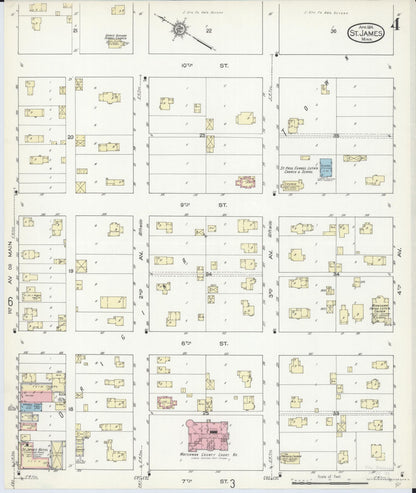 Sanborn Fire Insurance Map from Saint James, Watonwan County, Minnesota (1914), Sheet #0004 - Complete Map Set gallery image, historic Sanborn map, vintage wall art, Minnesota Minnesota