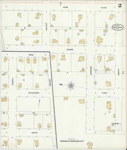 Sanborn Fire Insurance Map from Garland, Dallas County, Texas (1906), Sheet #0002 - Complete Map Set gallery image, historic Sanborn map, vintage wall art, Texas Texas