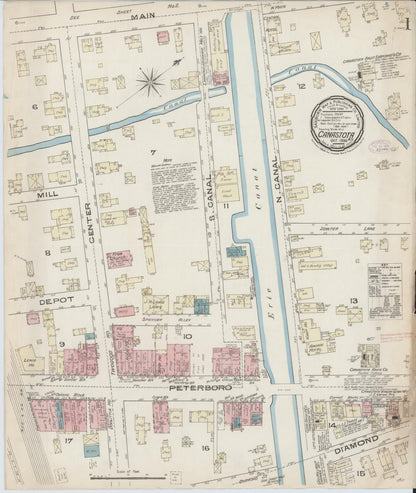 Sanborn Fire Insurance Map from Canastota, Madison County, New York (1885), Sheet #0001 - Historic Sanborn Fire Insurance Map Print, vintage old map wall art, antique decor, genealogy gift, New York New York map