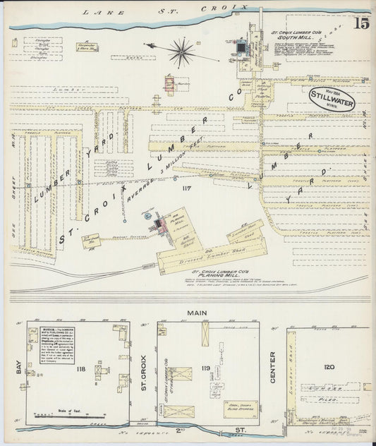 Sanborn Fire Insurance Map from Stillwater, Washington County, Minnesota (1884), Sheet #0015 - Historic Sanborn Fire Insurance Map Print, vintage old map wall art, antique decor, genealogy gift, Minnesota Minnesota map
