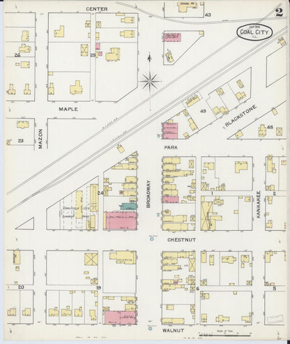 Sanborn Fire Insurance Map from Coal City, Grundy County, Illinois (1892), Sheet #0002 - Complete Map Set gallery image, historic Sanborn map, vintage wall art, Illinois Illinois