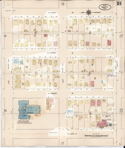 Sanborn Fire Insurance Map from Burley, Cassia County, Idaho (1949), Sheet #0018 - Complete Map Set gallery image, historic Sanborn map, vintage wall art, Idaho Idaho