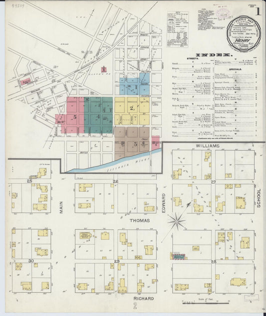 Sanborn Fire Insurance Map from Henry, Marshall County, Illinois (1893), Sheet #0001 - Complete Map Set gallery image, historic Sanborn map, vintage wall art, Illinois Illinois