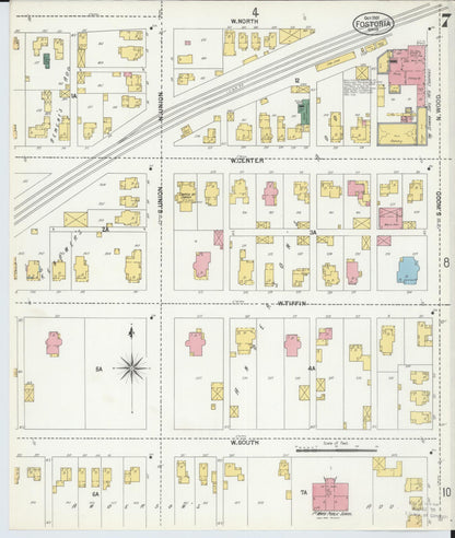Sanborn Fire Insurance Map from Fostoria, Seneca, Hancock, And Wood Counties, Ohio (1901), Sheet #0007 - Historic Sanborn Fire Insurance Map Print, vintage old map wall art, antique decor, genealogy gift, Ohio Ohio map