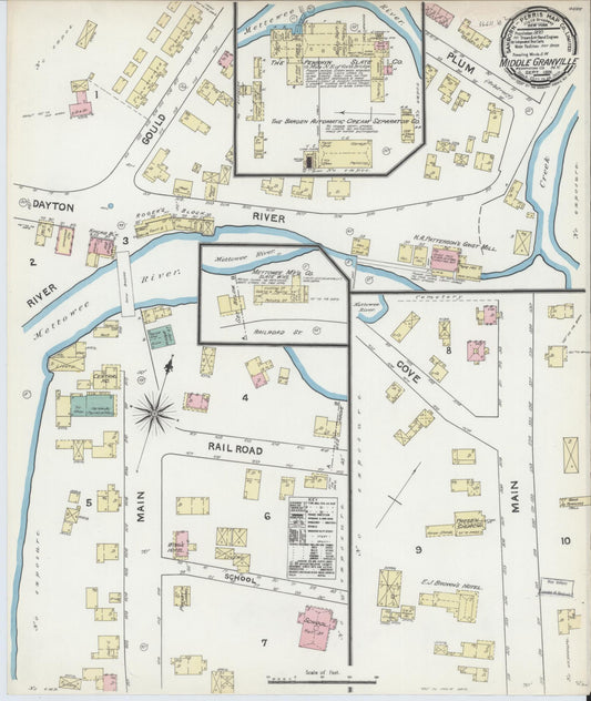Sanborn Fire Insurance Map from Middle Granville, Washington County, New York. (1891) – Historic Sanborn Fire Insurance Map Print