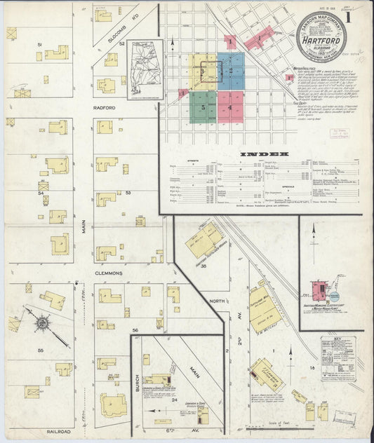 Sanborn Fire Insurance Map from Hartford, Geneva County, Alabama. (1913) – Historic Sanborn Fire Insurance Map Print