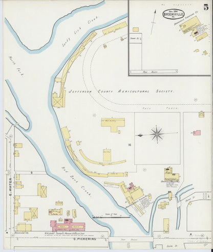 Sanborn Fire Insurance Map from Brookville, Jefferson County, Pennsylvania (1894), Sheet #0005 - Historic Sanborn Fire Insurance Map Print, vintage old map wall art, antique decor, genealogy gift, Pennsylvania Pennsylvania map