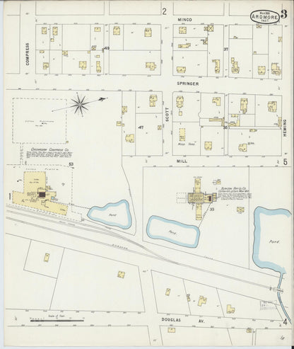 Sanborn Fire Insurance Map from Ardmore, Carter County, Oklahoma (1896), Sheet #0003 - Complete Map Set gallery image, historic Sanborn map, vintage wall art, Oklahoma Oklahoma