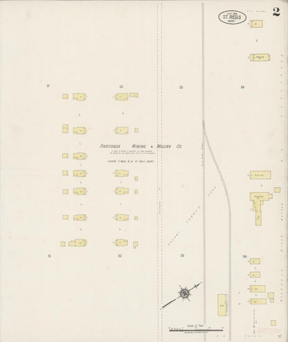 Sanborn Fire Insurance Map from Saint Regis, Mineral County, Montana (1918), Sheet #0002 - Complete Map Set gallery image, historic Sanborn map, vintage wall art, Montana Montana