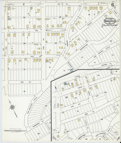 Sanborn Fire Insurance Map from Manchester, Meriweather County, Georgia (1921), Sheet #0006 - Complete Map Set gallery image, historic Sanborn map, vintage wall art, Georgia Georgia