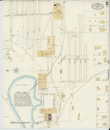 Sanborn Fire Insurance Map from Fordyce, Dallas County, Arkansas (1896), Sheet #0002 - Complete Map Set gallery image, historic Sanborn map, vintage wall art, Arkansas Arkansas