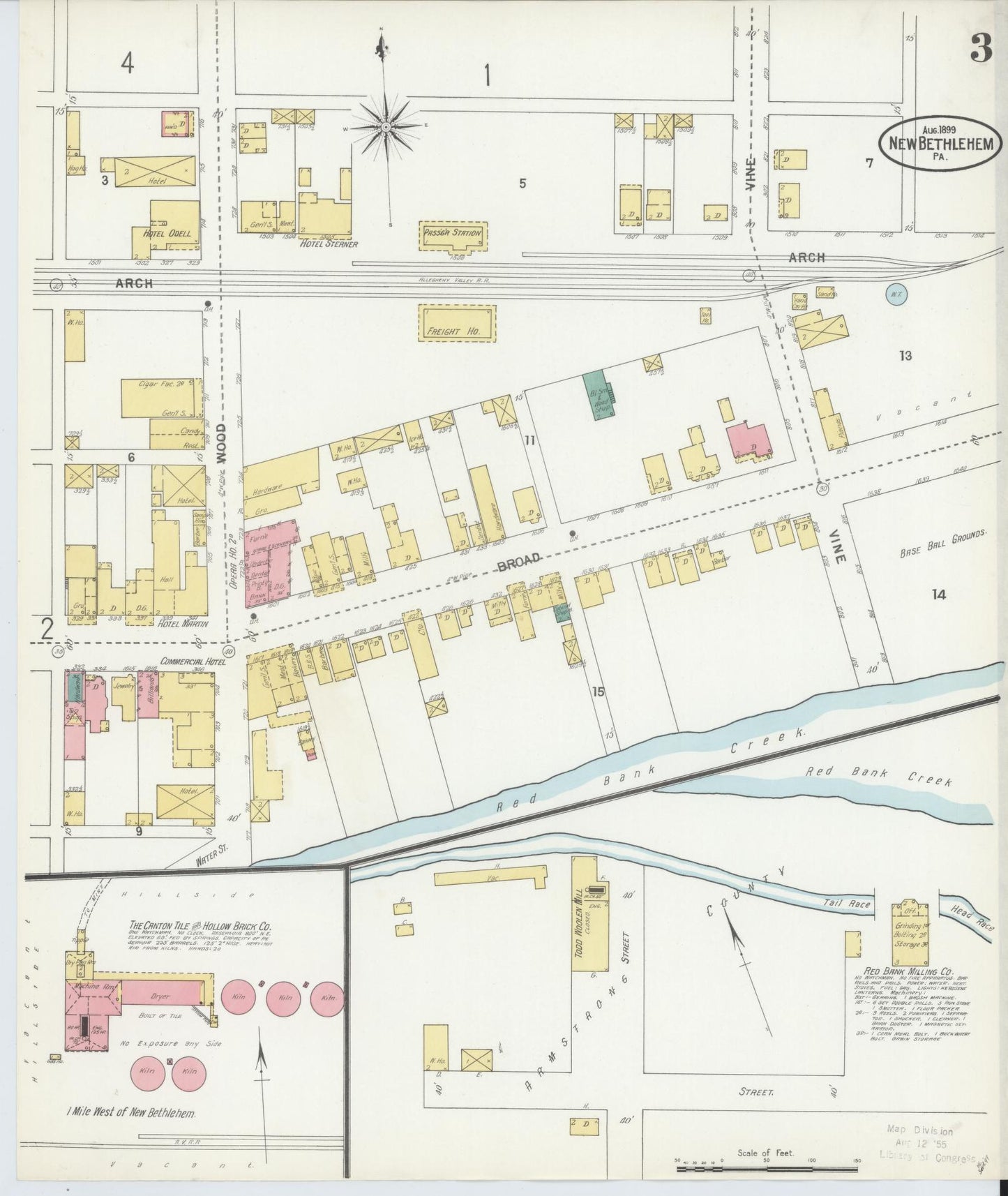 Sanborn Fire Insurance Map from New Bethlehem, Clarion County, Pennsylvania (1899), Sheet #0003 - Complete Map Set gallery image, historic Sanborn map, vintage wall art, Pennsylvania Pennsylvania