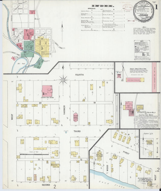 Sanborn Fire Insurance Map from Jordan, Scott County, Minnesota (1899), Sheet #0001 - Historic Sanborn Fire Insurance Map Print, vintage old map wall art, antique decor, genealogy gift, Minnesota Minnesota map