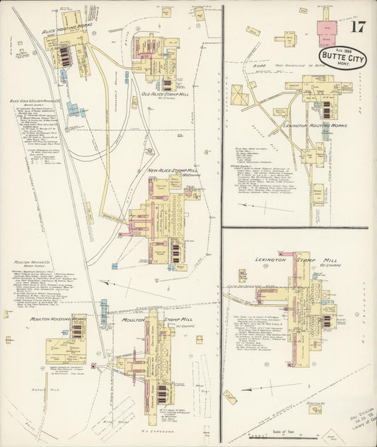 Sanborn Fire Insurance Map from Butte, Silver Bow County, Montana (1888), Sheet #0017 - Historic Sanborn Fire Insurance Map Print, vintage old map wall art, antique decor, genealogy gift, Montana Montana map