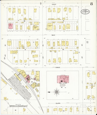 Sanborn Fire Insurance Map from Le Mars, Plymouth County, Iowa (1907), Sheet #0008 - Historic Sanborn Fire Insurance Map Print
