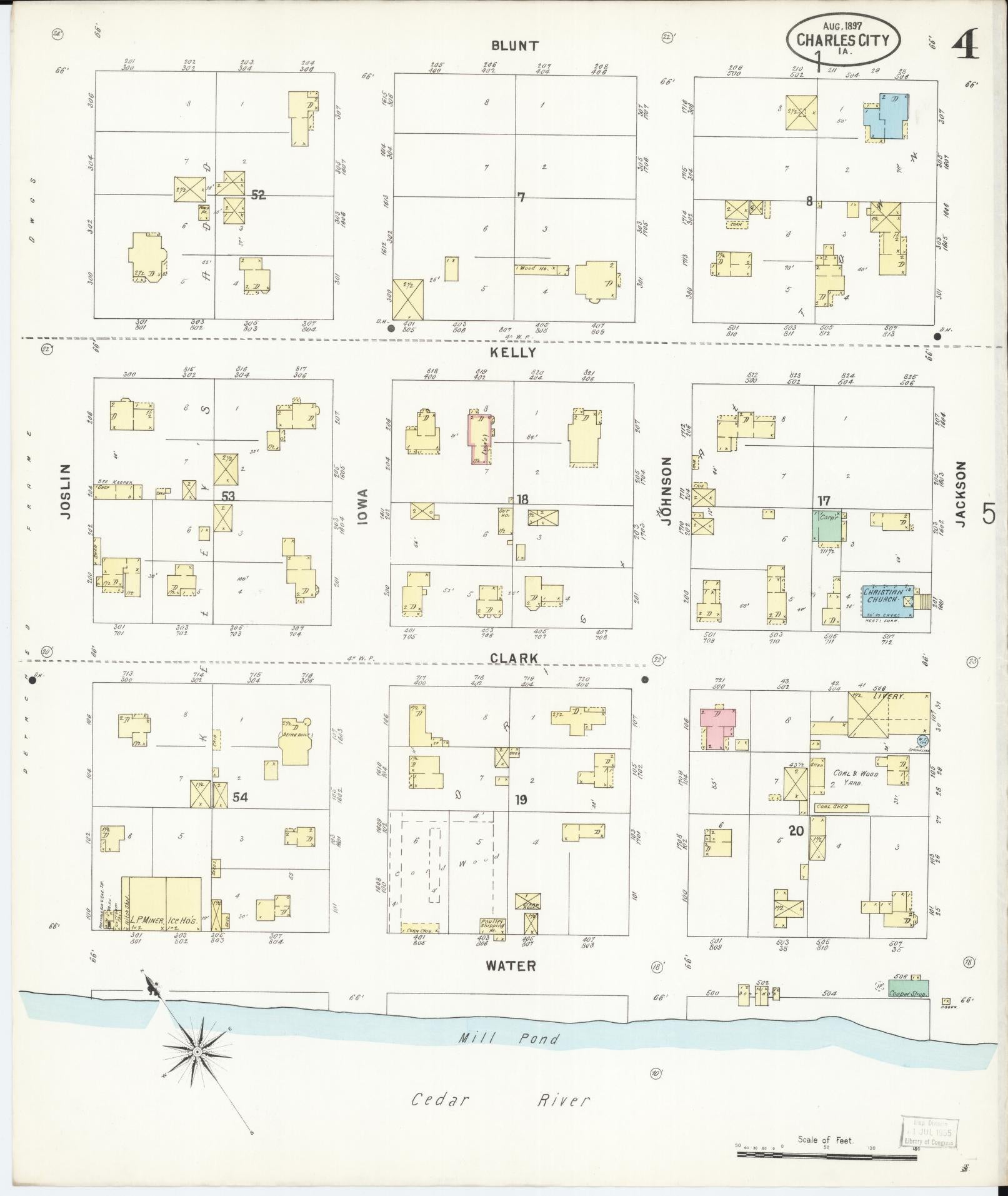 Sanborn Fire Insurance Map from Charles City, Floyd County, Iowa (1897), Sheet #0004 - Historic Sanborn Fire Insurance Map Print